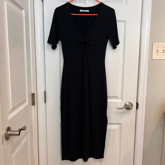 black corset dress mini Draped in mf:w_clothing_size:Small Blue fuzzy dress Size:8x10 Matted and Framed Print